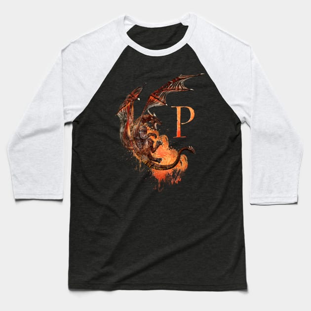 Drachen Buchstabe P Baseball T-Shirt by AndreaTiettje